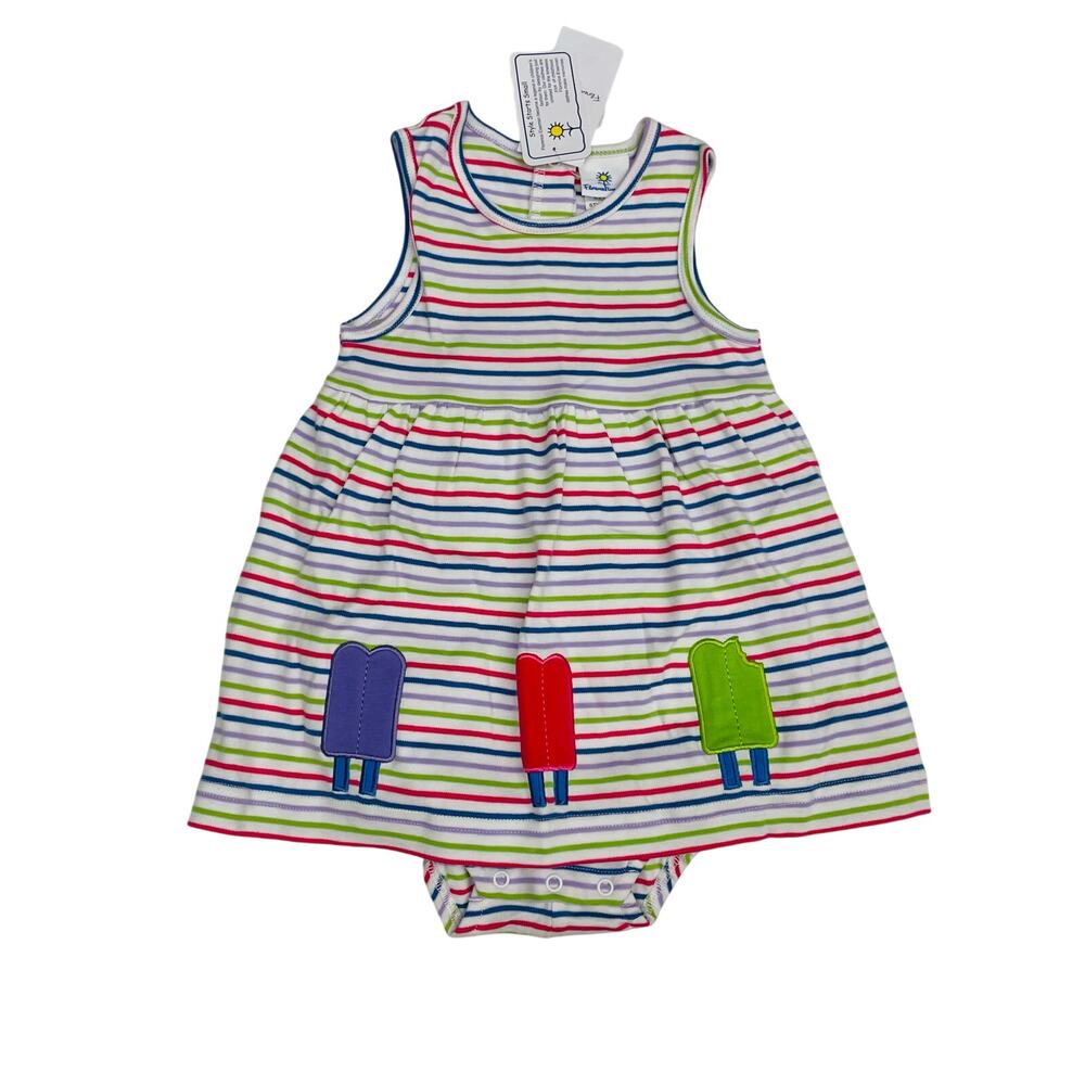 NWT Florence Eiseman 12M Stipe Knit Romper with Popsicles